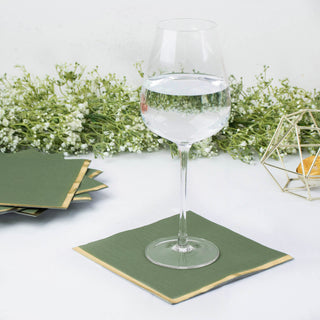 Olive Green Soft 2 Ply Disposable Cocktail Napkins - Elevate Your Event Decor