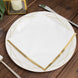50 Pack | 2 Ply Soft White With Gold Foil Edge Dinner Paper Napkins