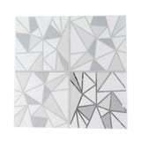 20 Pack | 2 Ply Soft Geometric Silver Foil Paper Dinner Napkins