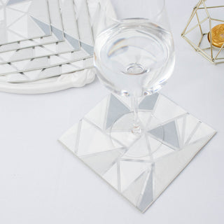 Add a Touch of Elegance to Your Table with 20 Pack Silver Foil Paper Dinner Napkins