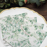 20 Pack | Green Foliage Eucalyptus Leaves Design Cocktail Napkins