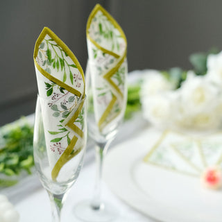 Versatile and Stylish Eucalyptus Square Disposable Wedding Cocktail Napkins