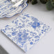 20 Pack White Blue Chinoiserie Floral Print Soft 2-Ply Paper Napkins, Highly Absorbent Disposable