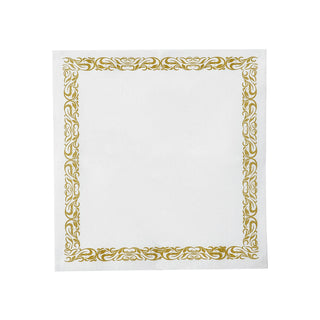 Add a Touch of Glamour to Your Tablescape with Gold Scroll Floral Design Napkins