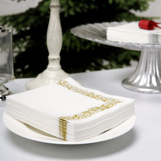 White Soft Linen-Like Airlaid Paper Cocktail Napkins - Elegant and Convenient