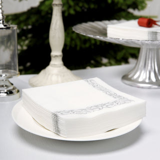 White Soft Linen-Like Airlaid Paper Cocktail Napkins - 20 Pack