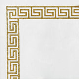 White Airlaid Paper Cocktail Napkins, Soft Linen-Feel Napkin With Gold Greek Key Design#whtbkgd