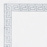 White Airlaid Paper Cocktail Napkins, Soft Linen-Feel Napkin With Silver Greek Key Design#whtbkgd
