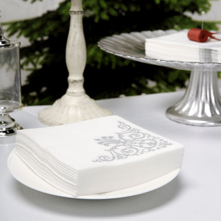 White Soft Linen-Like Airlaid Paper Cocktail Napkins - Add Elegance to Your Table