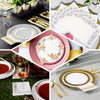20 Pack Gold Foil Disposable White Airlaid Paper Dinner Napkins | Soft Linen-Feel Hand Towels - Greek Key