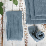 5 Pack | Dusty Blue Gauze Cheesecloth Boho Dinner Napkins | 24x19Inch