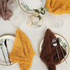 5 Pack | Mustard Yellow Gauze Cheesecloth Boho Dinner Napkins | 24x19Inch