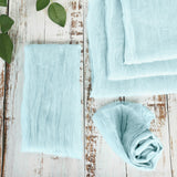5 Pack | Baby Blue Gauze Cheesecloth Boho Dinner Napkins | 24x19Inch