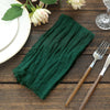 5 Pack | Hunter Emerald Green Gauze Cheesecloth Boho Dinner Napkins | 24x19inches