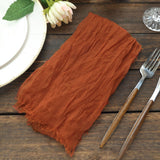 5 Pack Terracotta (Rust) Gauze Cheesecloth Boho Dinner Napkins