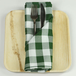 Green/White Buffalo Plaid Cloth Dinner Napkins
