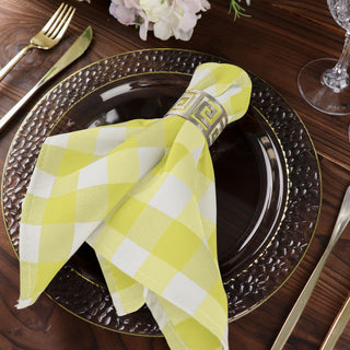 Yellow/White Buffalo Plaid Cloth Dinner Napkins - Add Elegance to Your Table