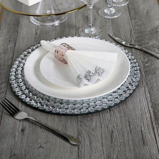 Silver Foil White Airlaid Soft Linen-Feel Paper Dinner Napkins