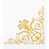 20 Gold Foil White Airlaid Linen-Feel Paper Dinner Napkins, Disposable Hand Towels Fleur Vintage#whtbkgd