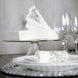 Silver Foil White Airlaid Soft Linen-Feel Paper Dinner Napkins, Disposable Hand Towels Fleur Vintage