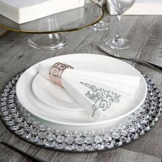 Add Elegance to Your Table with Silver Foil White Airlaid Soft Linen-Feel Paper Dinner Napkins