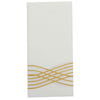 White Gold Airlaid Soft Linen-Feel Paper Dinner Napkins, Disposable Hand Towels Gold Foil