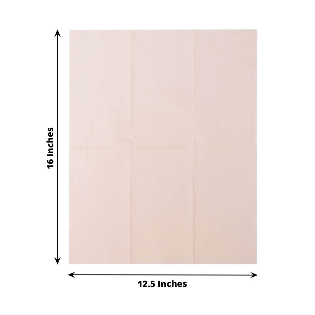 50 Pack | 2 Ply Soft Blush Dinner Paper Napkins - TableclothsFactory.com