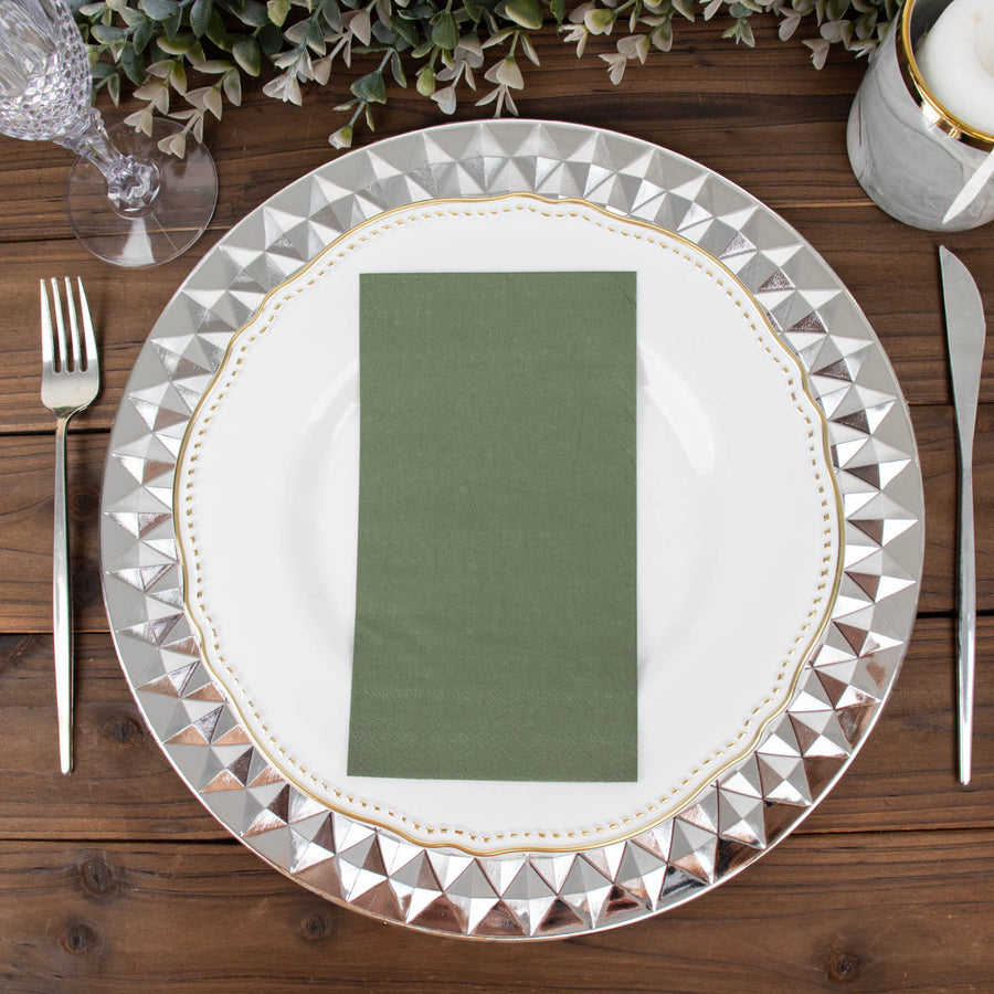 50 Pack | 2 Ply Soft Olive Green Wedding Reception Dinner Paper Napkins