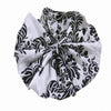 5 Pack | Black/White Damask Flocking Cloth Dinner Napkins, Reusable Linen | 20x20Inch#whtbkgd