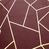 5 Pack | Modern Burgundy & Geometric Gold Cloth Dinner Napkins | 20x20Inch#whtbkgd