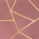 5 Pack | Cinnamon Rose With Geometric Gold Foil Cloth Polyester Dinner Napkins#whtbkgd