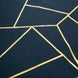 5 Pack | Modern Navy Blue & Geometric Gold Cloth Dinner Napkins | 20x20Inch#whtbkgd