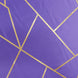 5 Pack | Purple With Geometric Gold Foil Cloth Polyester Dinner Napkins | 20x20inch#whtbkgd