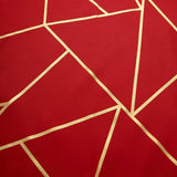 5 Pack | Modern Red & Geometric Gold Cloth Dinner Napkins | 20x20Inch#whtbkgd