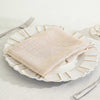 5 Pack | Beige Slubby Textured Cloth Dinner Napkins, Wrinkle Resistant Linen | 20x20Inch