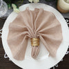 5 Pack | Dusty Rose Boho Chic Rustic Faux Burlap Cloth Dinner Napkins - 19inch