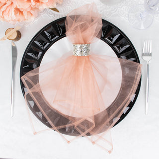 Elevate Your Table Decor with Dusty Rose Organza Napkins