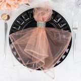 10 Pack | Dusty Rose Sheer Organza Decorative Dinner Table Napkins - 23x23inch