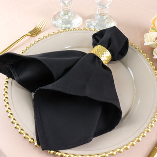 Upgrade Your Table Settings with Black Premium Polyester Dinner Napkins
