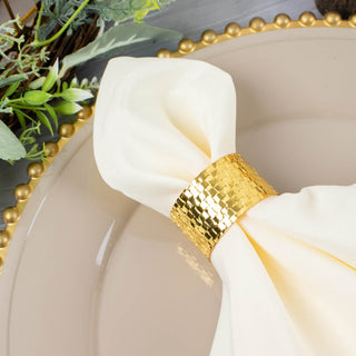 Luxurious Ivory Premium Polyester Dinner Napkins for Your Special Events
