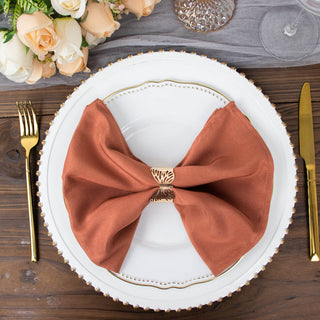 Terracotta (Rust) Premium Polyester Dinner Napkins - The Perfect Finishing Touch