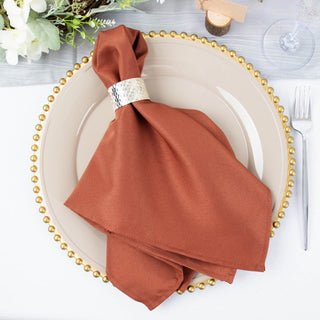 Terracotta (Rust) Premium Polyester Dinner Napkins - Elevate Your Table Setting