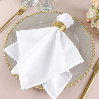 Create Memorable Moments with White Premium Polyester Dinner Napkins