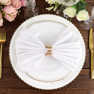 Elevate Your Table with White Premium Polyester Dinner Napkins