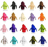 Colorful hooded jackets in various shades arranged in a grid.