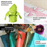 High-quality taffeta and satin napkin holders in various colors, stain and wrinkle resistant.