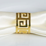 4 Pack Gold Plated Aluminium Alluring Napkin Rings#whtbkgd