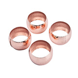 4 Pack Metallic Rose Gold Hammered Napkin Rings