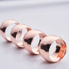 4 Pack Metallic Rose Gold Hammered Napkin Rings#whtbkgd