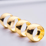4 Pack Metallic Gold Hammered Napkin Rings#whtbkgd